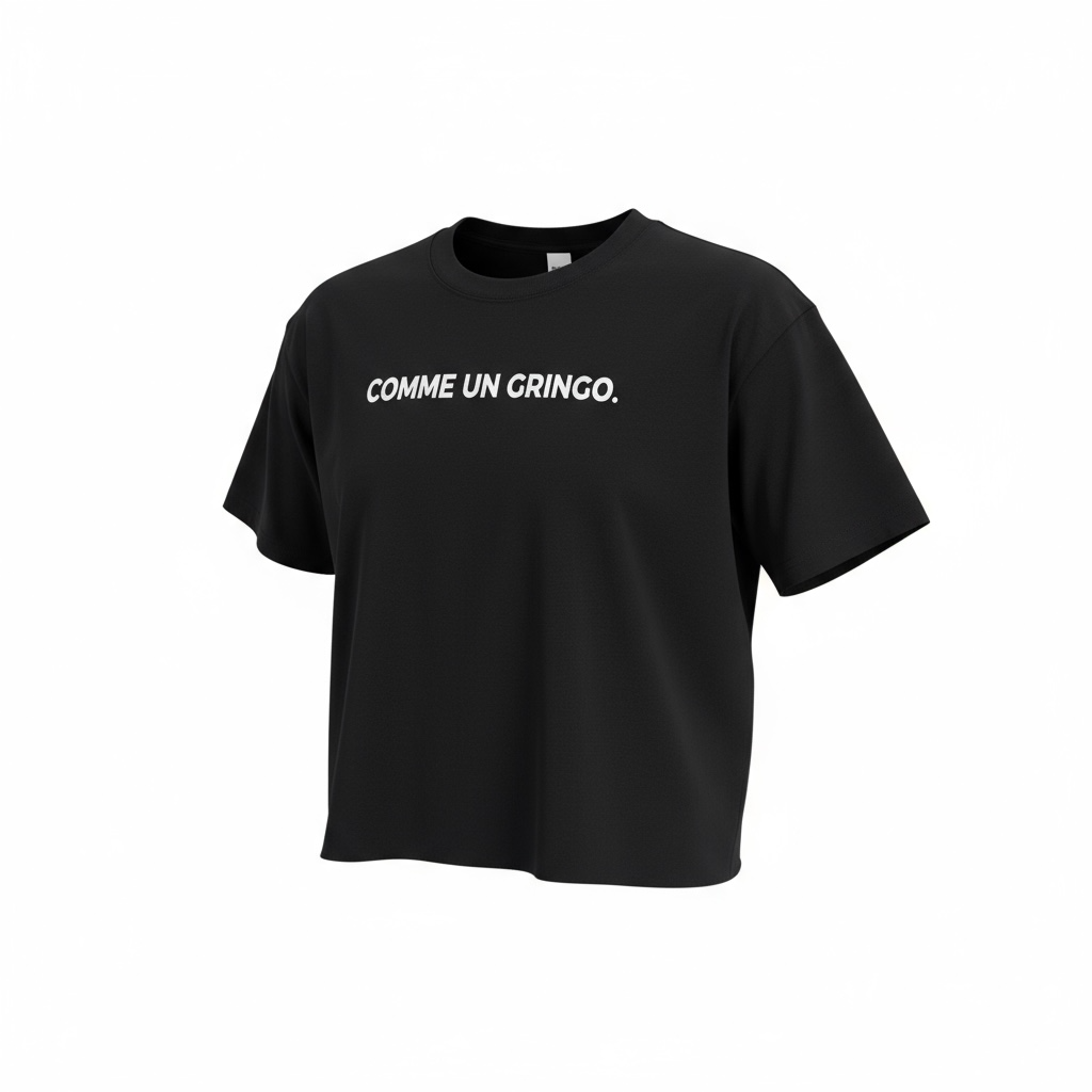 T-shirt noir oversize or crop – COMME UN GRINGO.